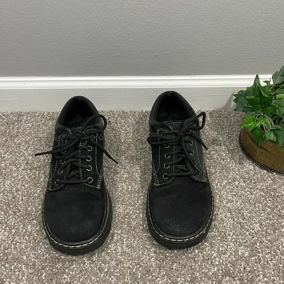 90’s Vintage Skechers Womens Chunky Platform Black Leather Y2K Shoes Size 9 - Picture 4 of 9